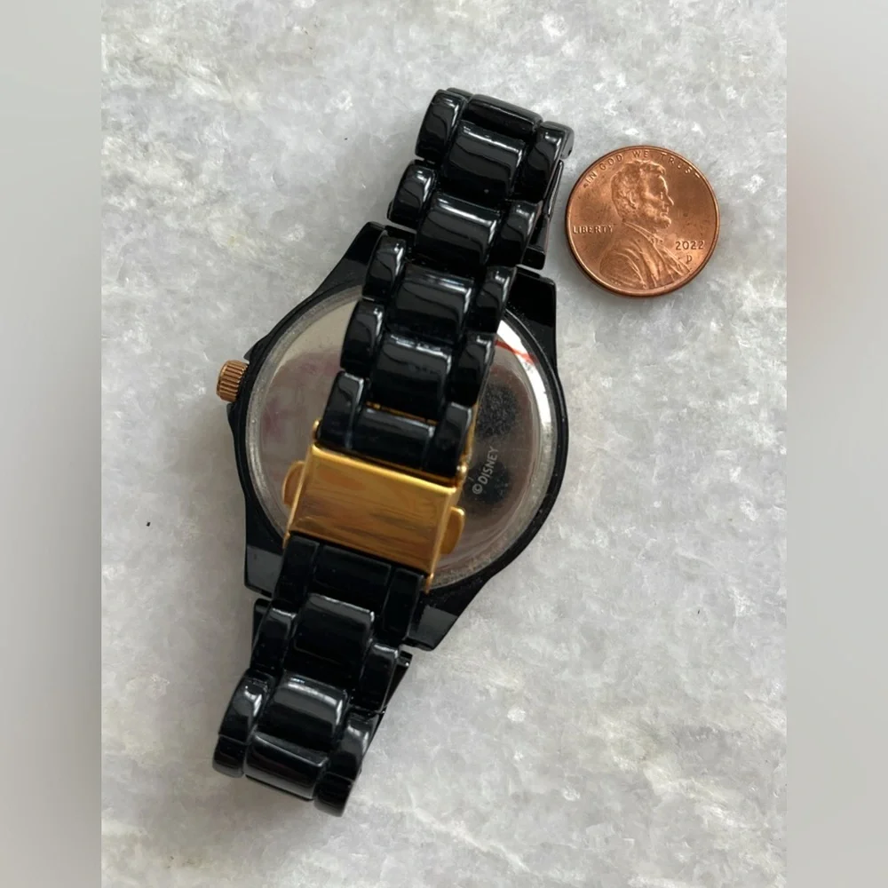 Disney Alice in Wonderland Cheshire Cat Wristwatch Vintage Rare Pink Rhinestones - Picture 4 of 5